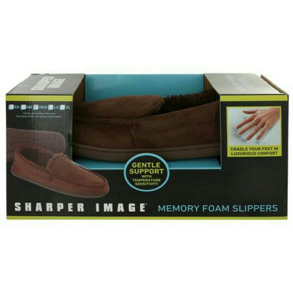 Sharper Image Men's Memory Foam Slippers